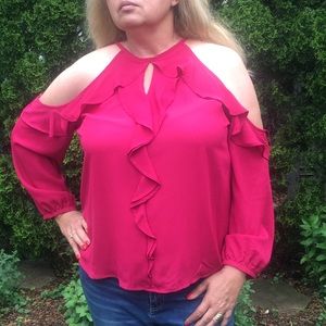 Thalia cold shoulder blouse